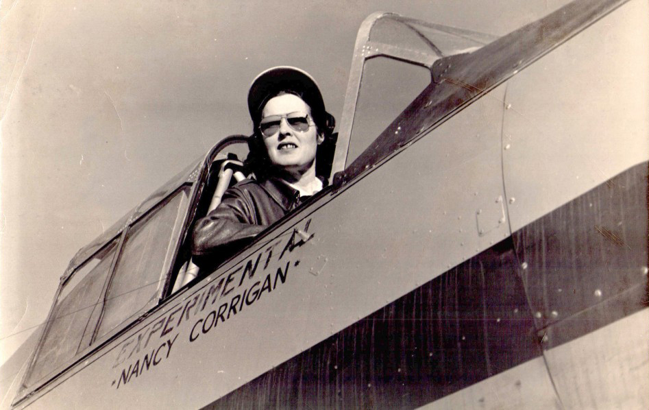 Nancy in cockpit